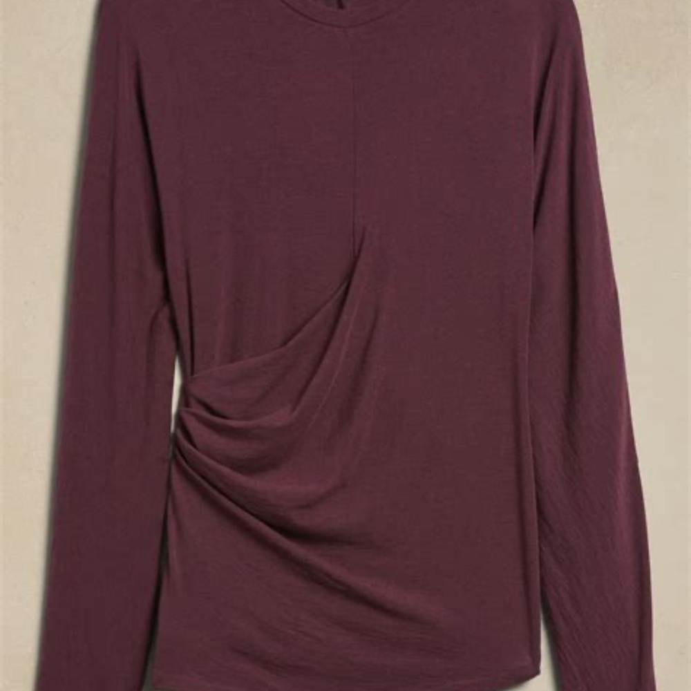 NWT Aleah Black Wool Blend Draped Top Sz XS - Picture 2 of 8